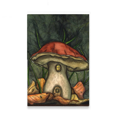 PinkPolish Design Magnets "Autumn Mushroom Hideout" Wood Refrigerator Magnet