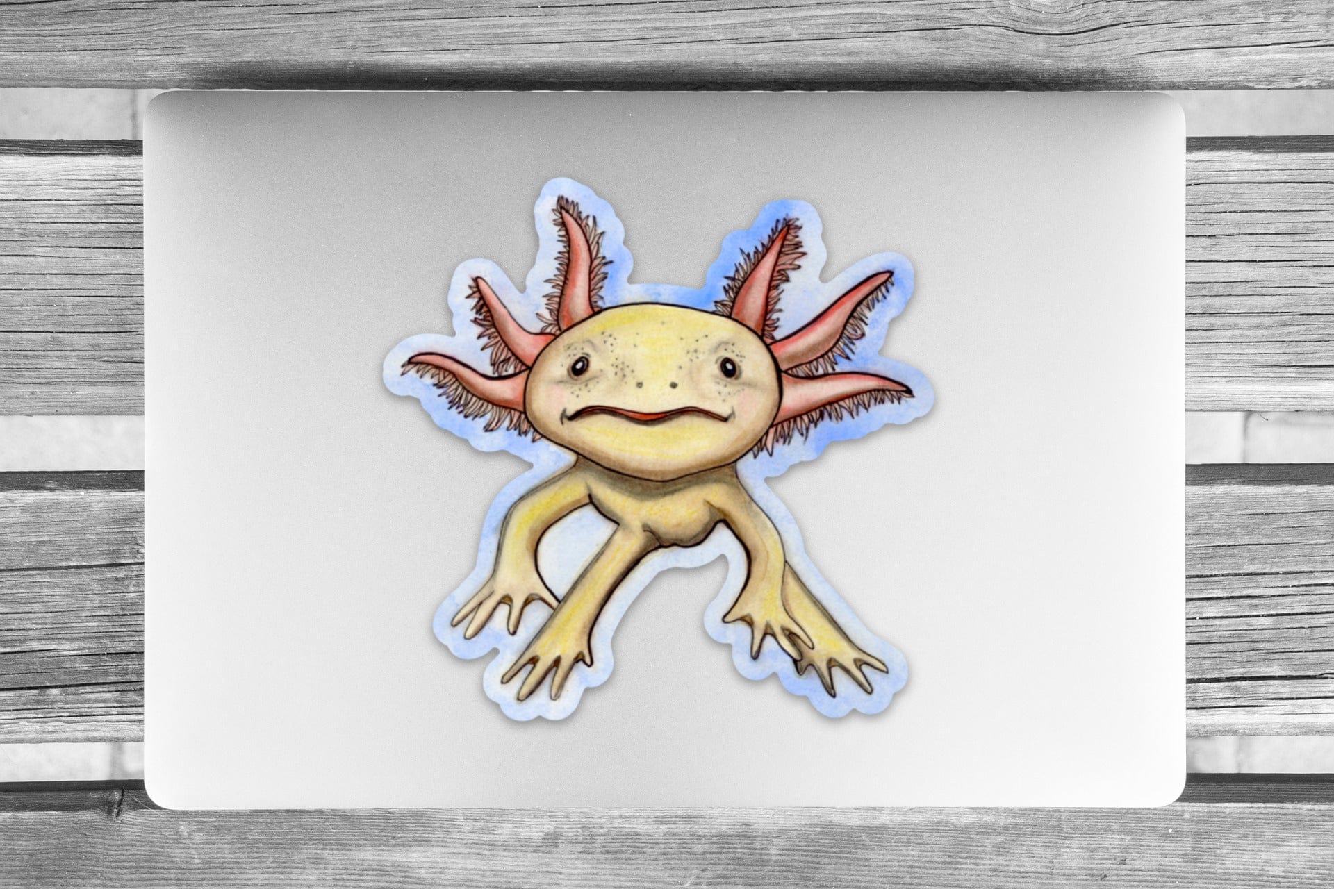 PinkPolish Design Giant Stickers "Axolotl Cutie"  Giant Vinyl Die Cut Sticker