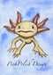 PinkPolish Design Art Prints "Axolotl Cutie " Watercolor Painting: Art Print