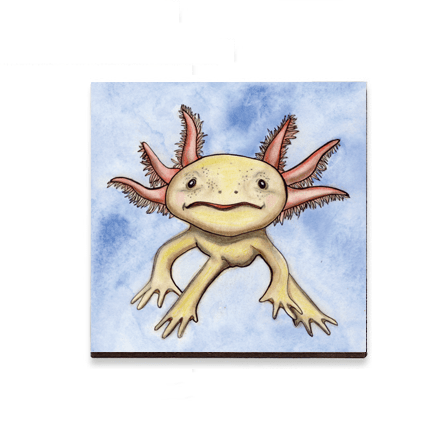 PinkPolish Design Magnets "Axolotl Cutie" Wood Refrigerator Magnet