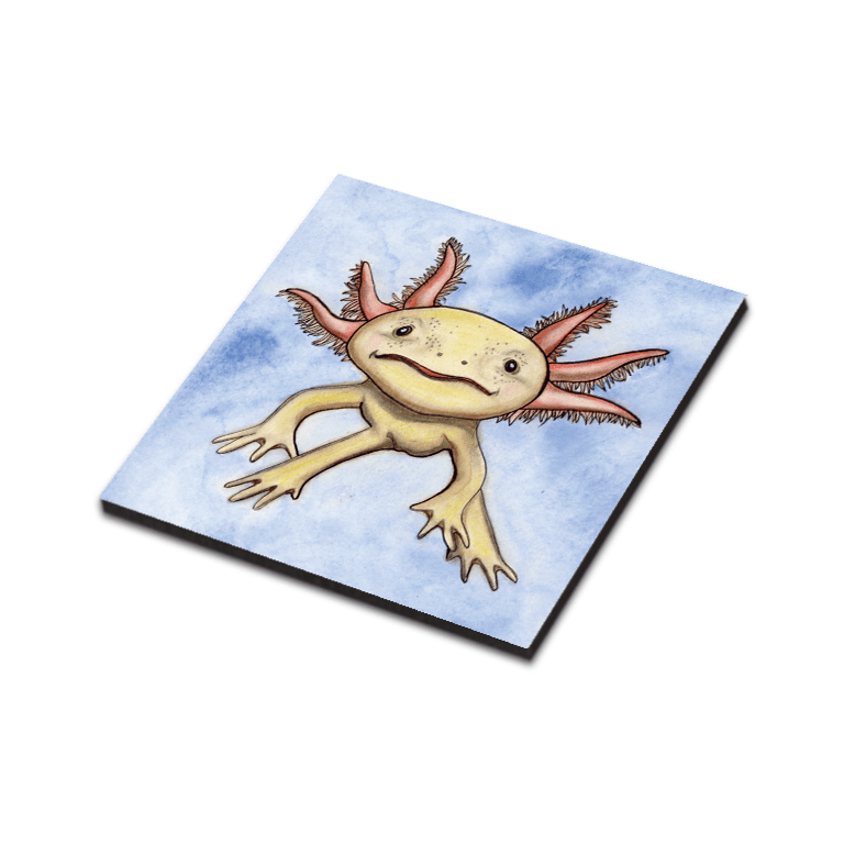 PinkPolish Design Magnets "Axolotl Cutie" Wood Refrigerator Magnet