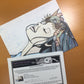 PinkPolish Design Original Art "Basking" Mermaid Inspired Original Watercolor & Ink Illustration