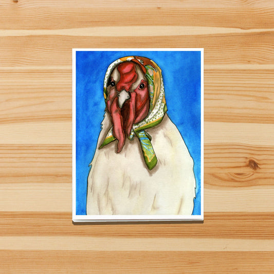 PinkPolish Design Note Cards "Bawk-Bushka" Handmade Notecard