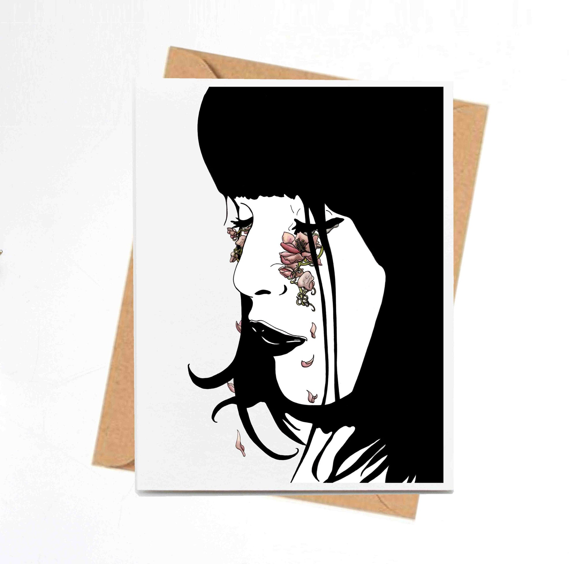 PinkPolish Design Note Cards "Beautiful Tears" Handmade Notecard