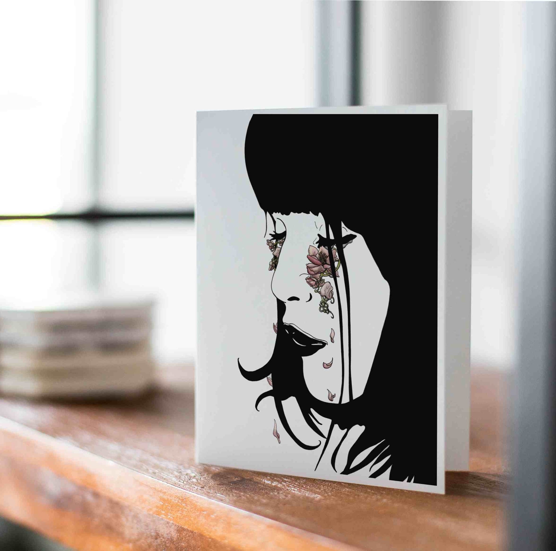 PinkPolish Design Note Cards "Beautiful Tears" Handmade Notecard