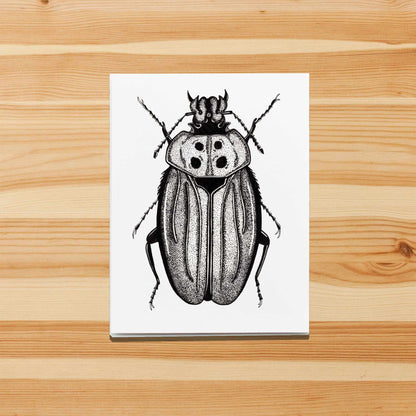 PinkPolish Design Note Cards "Beetle Distraction" Handmade Notecard