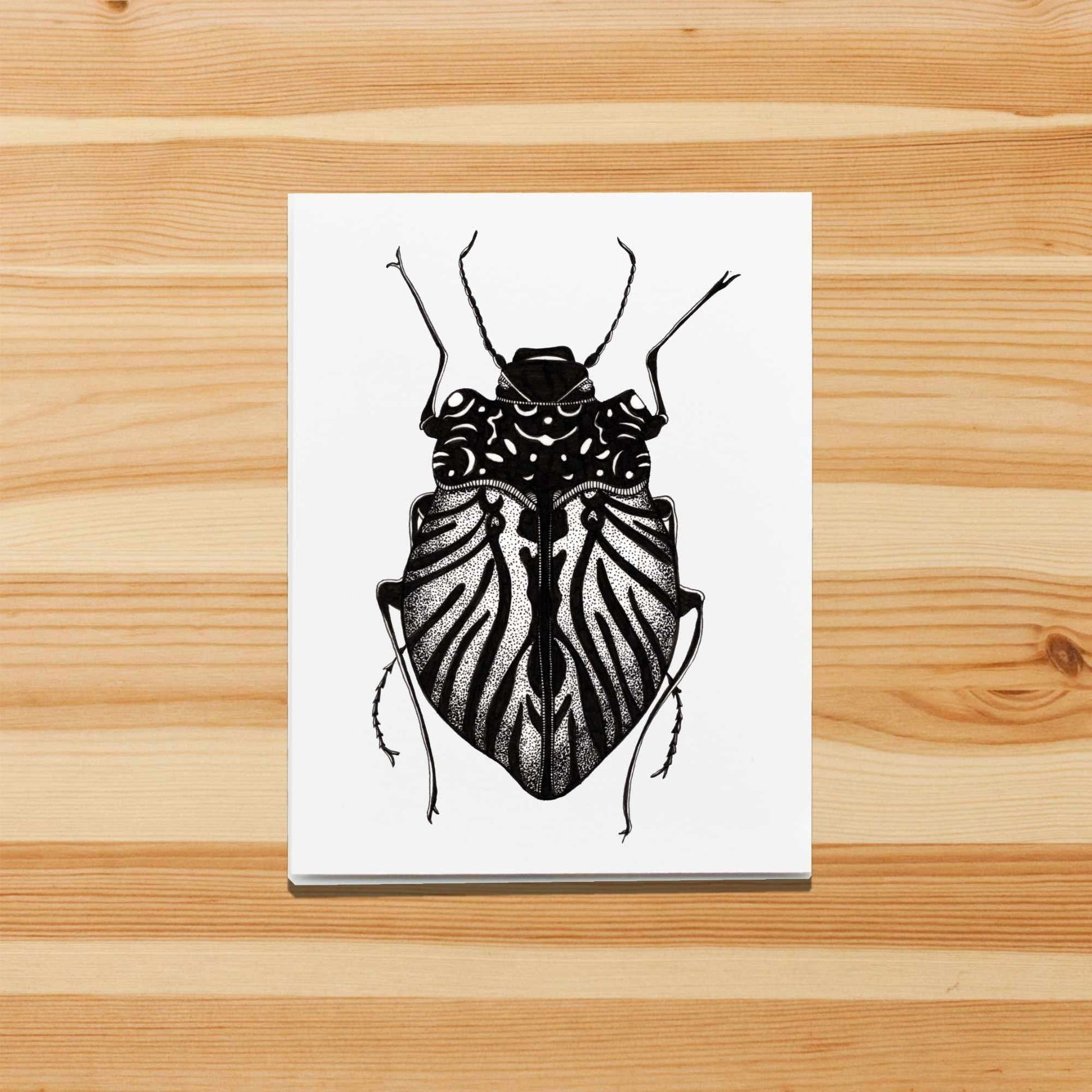 PinkPolish Design Note Cards "Beetle Inspiration" Handmade Notecard