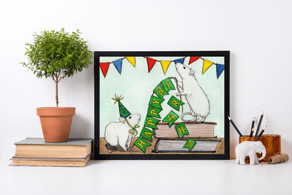 PinkPolish Design Art Prints "Birthday Decor"  Watercolor Painting: Art Print