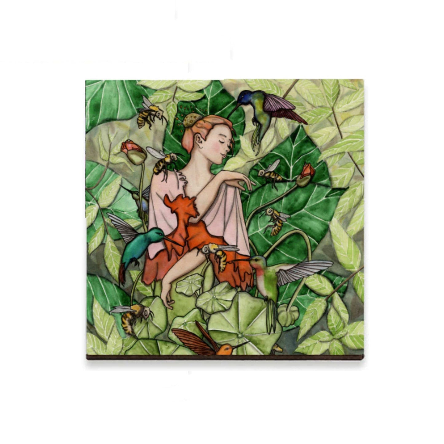 PinkPolish Design Refrigerator Magnets "Bloom" Fairy Inspired Watercolor - 2.25 Inch Wood Refrigerator Magnet