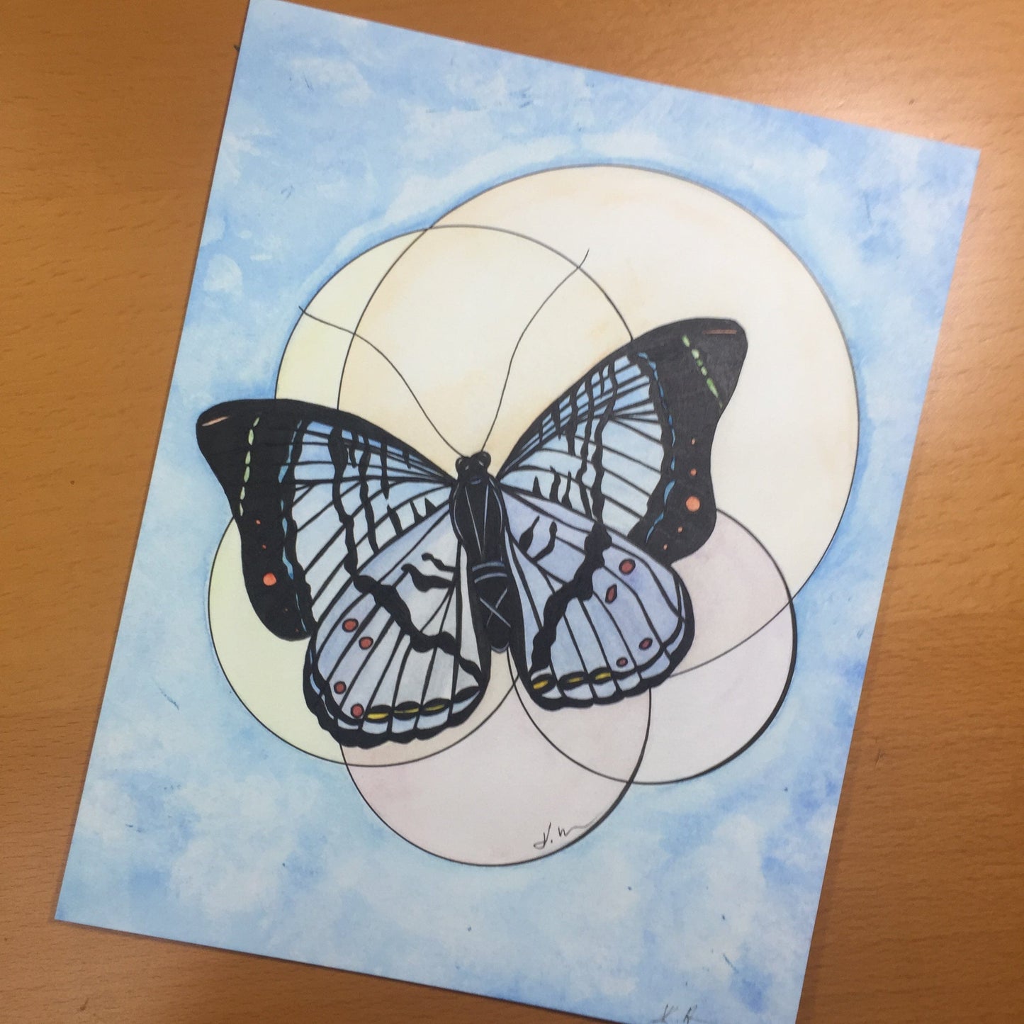 PinkPolish Design Original Art "Brilliance" Butterfly Inspired Original Watercolor & Ink Illustration