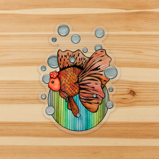 PinkPolish Design Stickers "Bubble Fish" Vinyl Die Cut Sticker