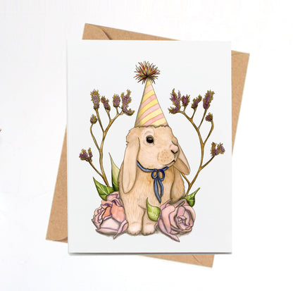 PinkPolish Design Note Cards "Bunny Celebration" Handmade Notecard