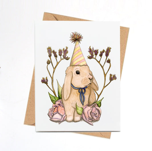PinkPolish Design Note Cards "Bunny Celebration" Handmade Notecard