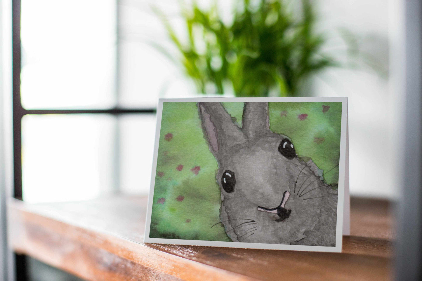 PinkPolish Design Note Cards "Bunny Surprise" Handmade Notecard