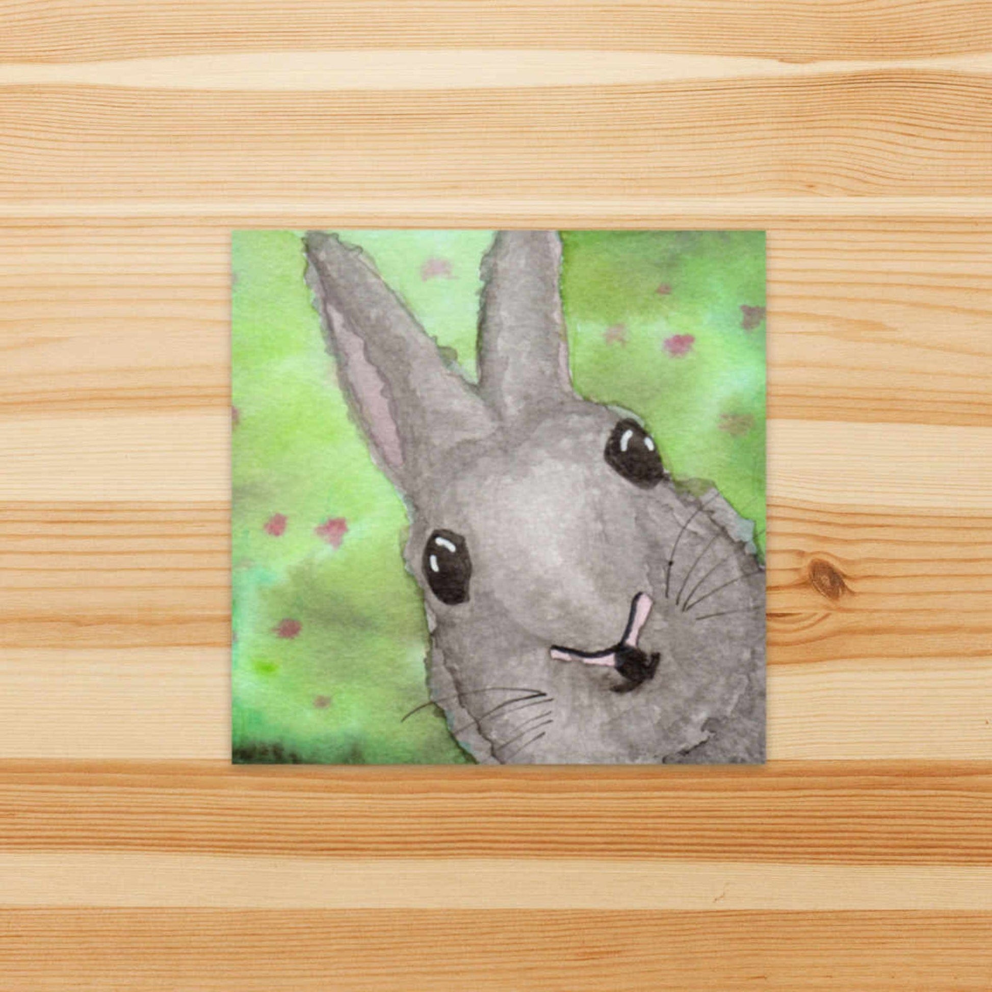 PinkPolish Design Stickers "Bunny Surprise" Square Vinyl Sticker