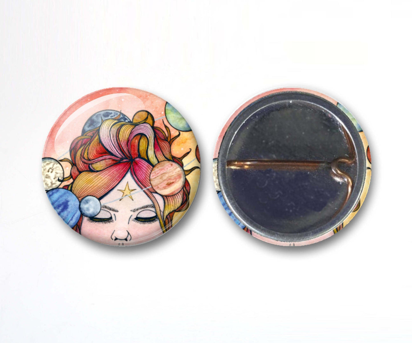 PinkPolish Design Buttons "Celestial" Button Pack - 3-Pack Pin Back Button, 1 Inch