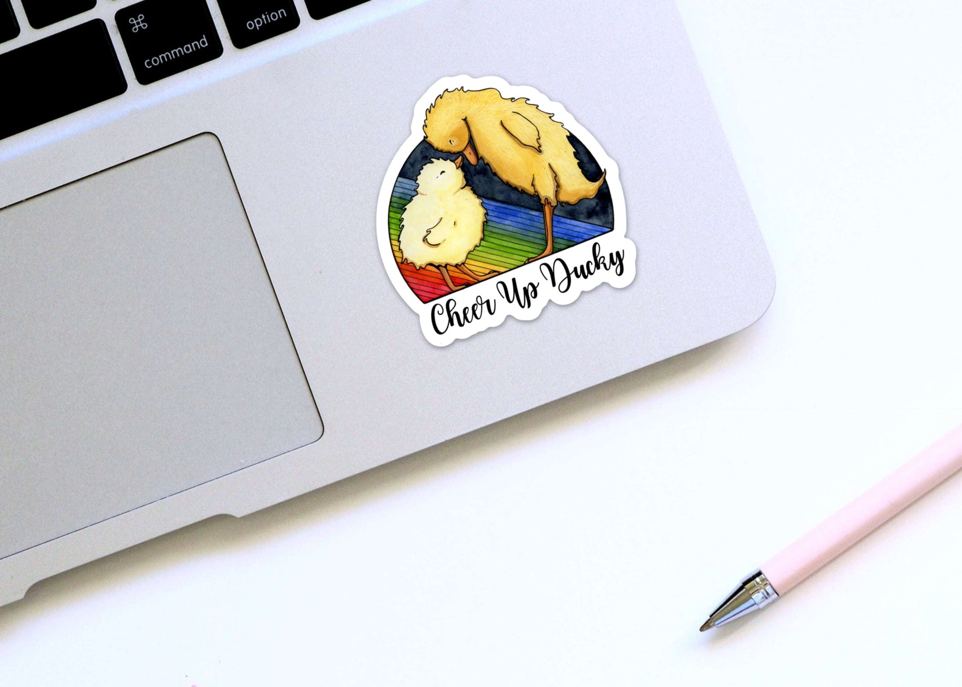 PinkPolish Design Stickers "Cheer Up Ducky" Vinyl Die Cut Sticker