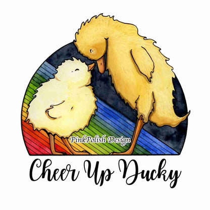 PinkPolish Design Art Prints "Cheer Up Ducky"  Watercolor Painting: Art Print