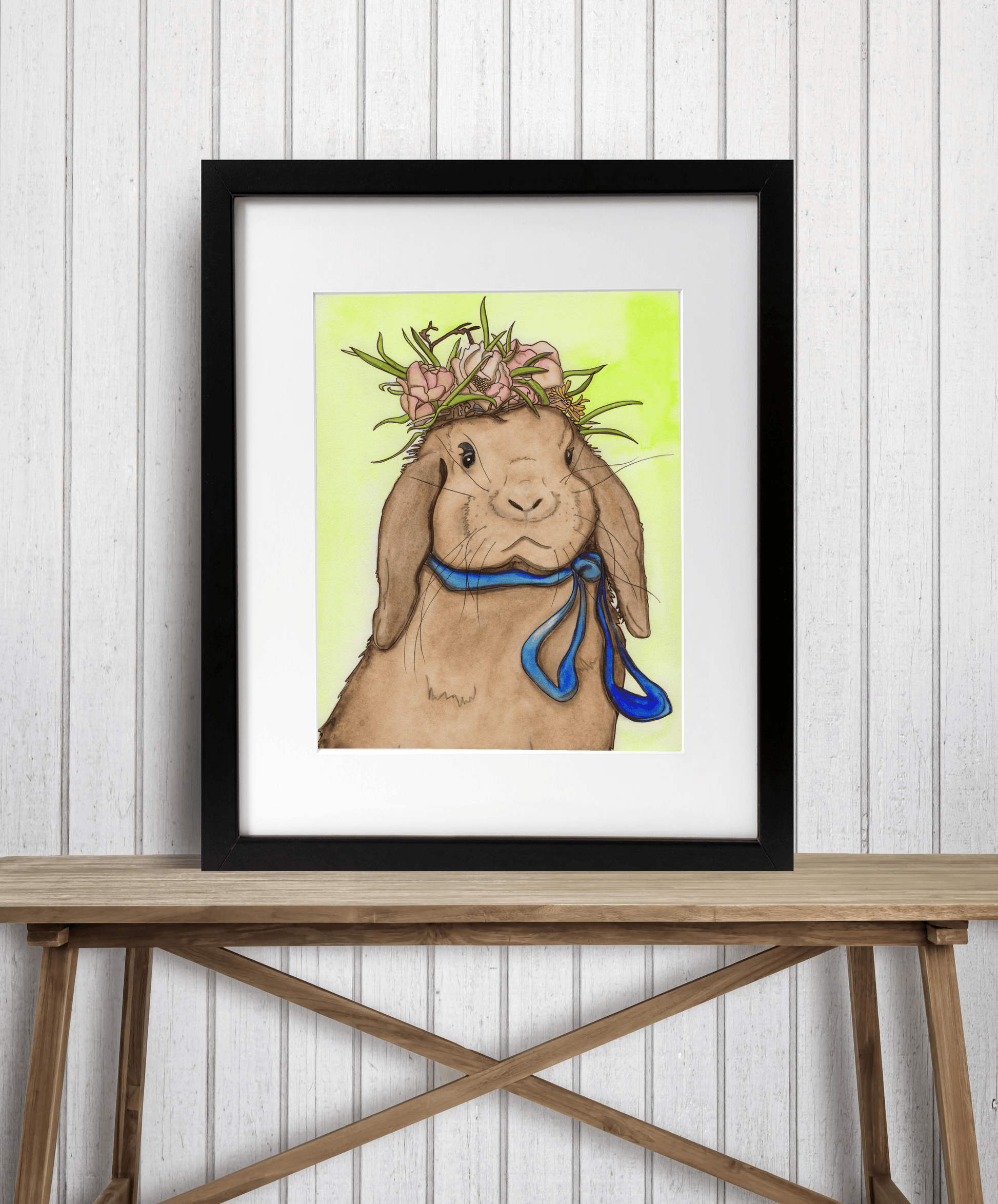 PinkPolish Design Art Prints "Chocolate Bunny"  Watercolor Painting: Art Print
