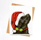 PinkPolish Design Note Cards "Christmas Wolf" Handmade Notecard