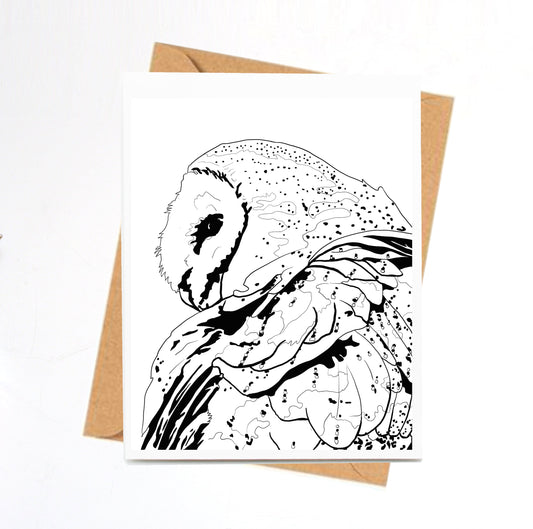 PinkPolish Design Note Cards "Constellation Owl" Handmade Notecard