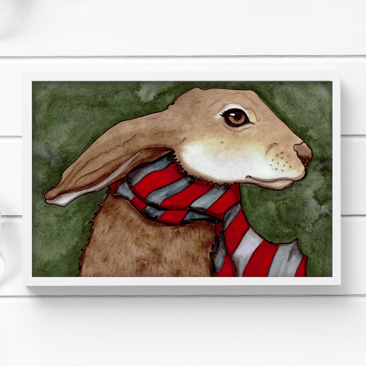 PinkPolish Design Art Prints "Cozy Rabbit"  Watercolor Painting: Art Print