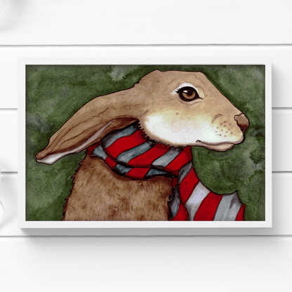 PinkPolish Design Art Prints "Cozy Rabbit"  Watercolor Painting: Art Print