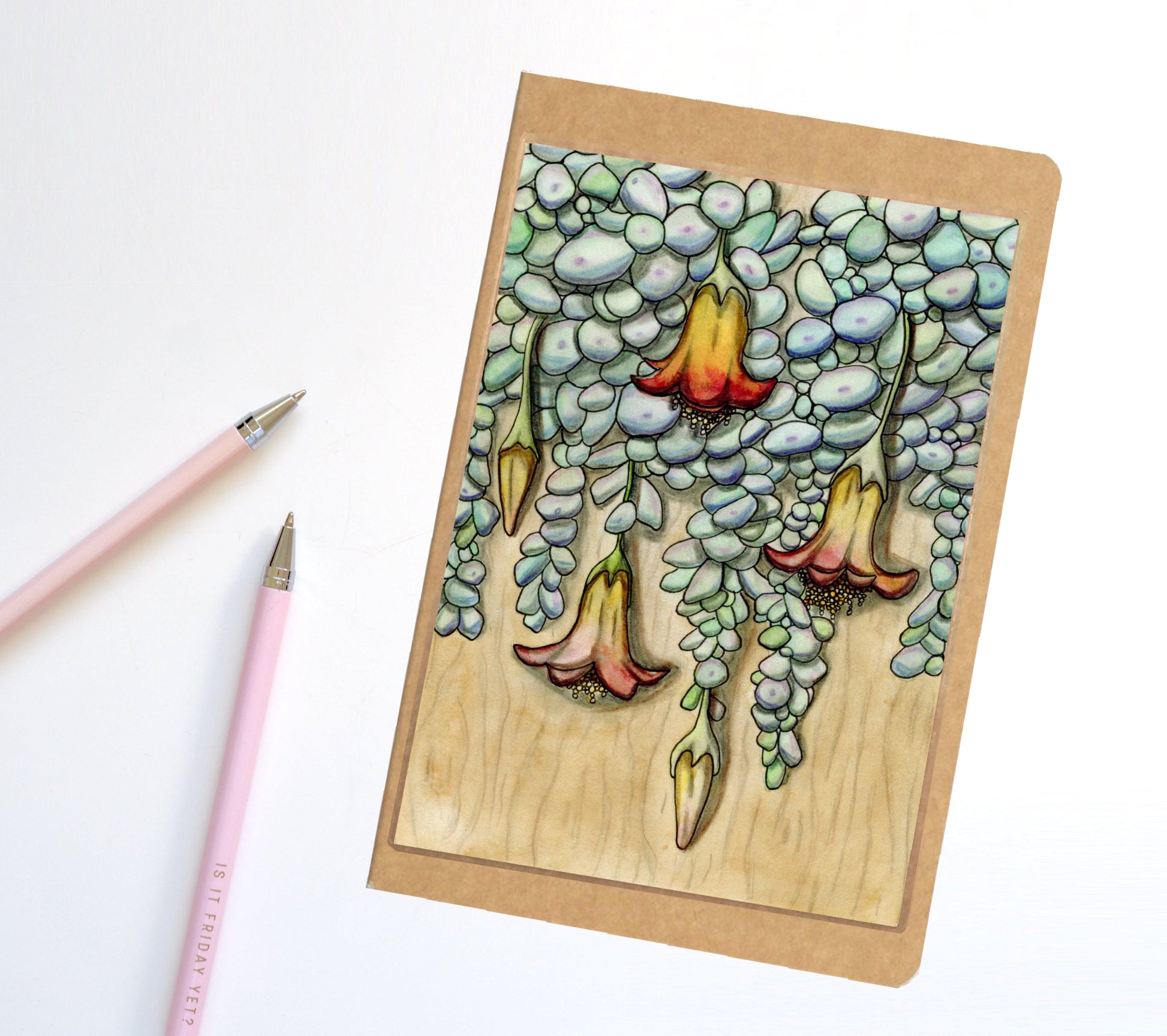 succulent notebook "Creeping Succulent" Notebook / Sketchbook / Journal