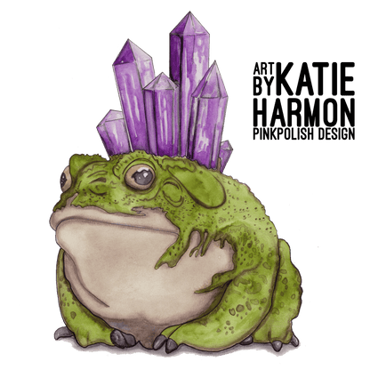 PinkPolish Design Art Prints "Crystal Frog"  Watercolor Painting: Art Print