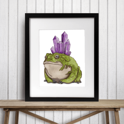 PinkPolish Design Art Prints "Crystal Frog"  Watercolor Painting: Art Print