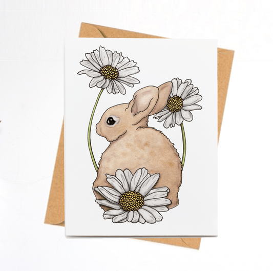 PinkPolish Design Note Cards "Daisy Tailed" Handmade Notecard