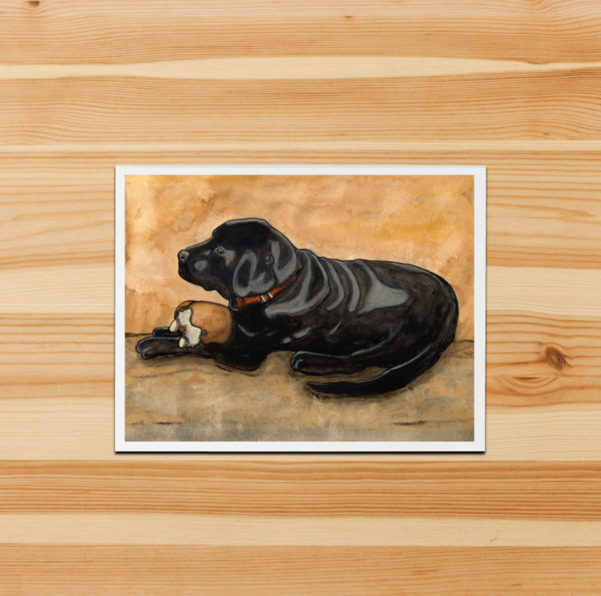 PinkPolish Design Note Cards "Dog Toy" Handmade Notecard