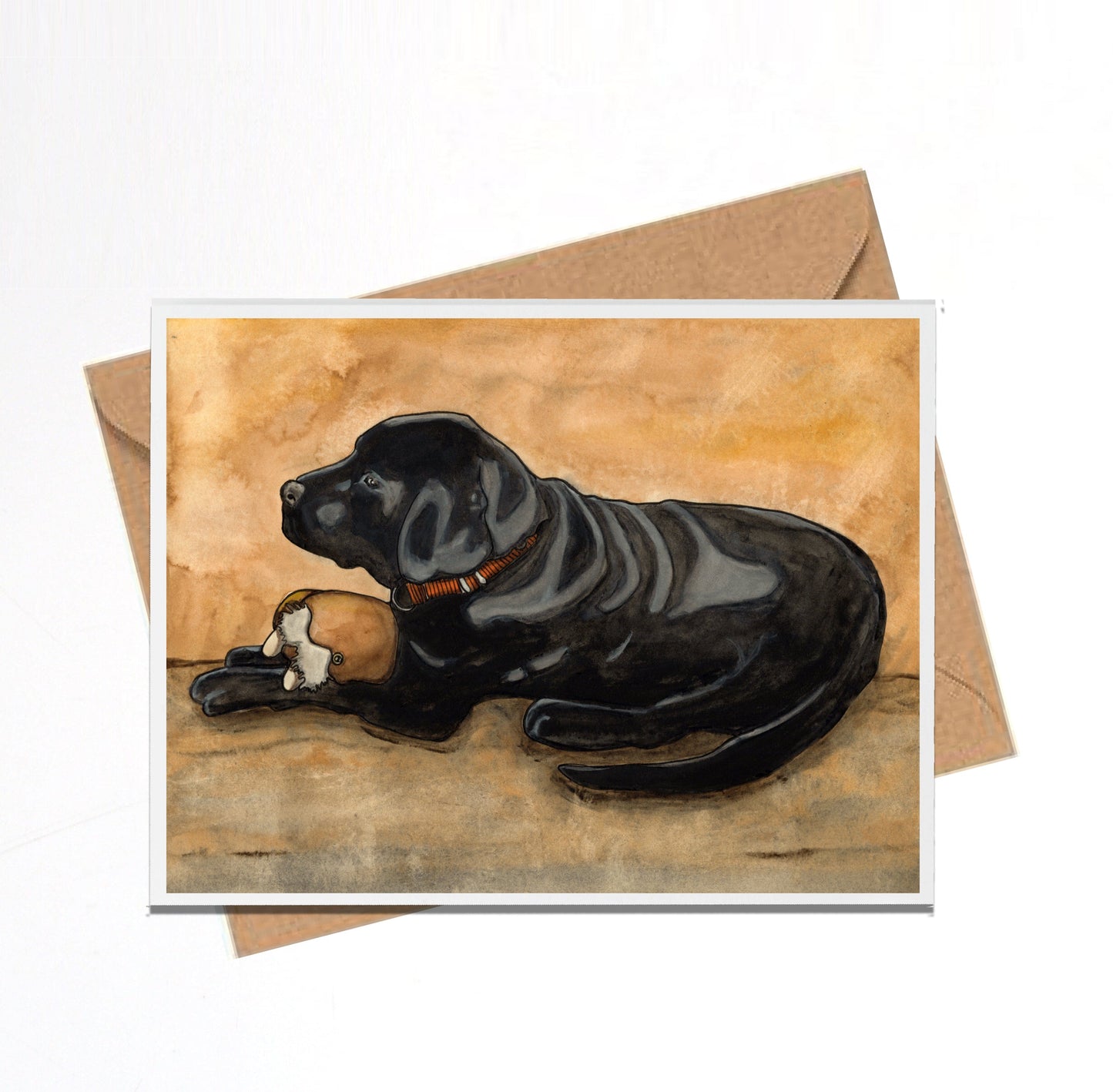 PinkPolish Design Note Cards "Dog Toy" Handmade Notecard