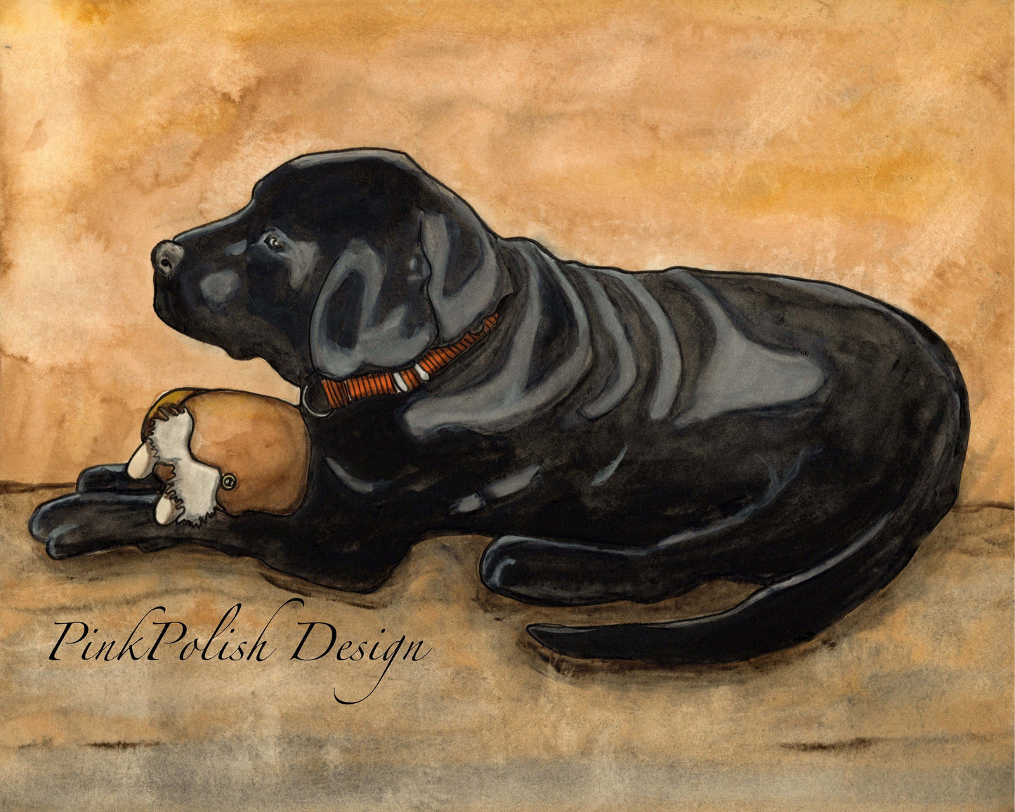 PinkPolish Design Art Prints "Dog Toy"  Watercolor Painting: Art Print