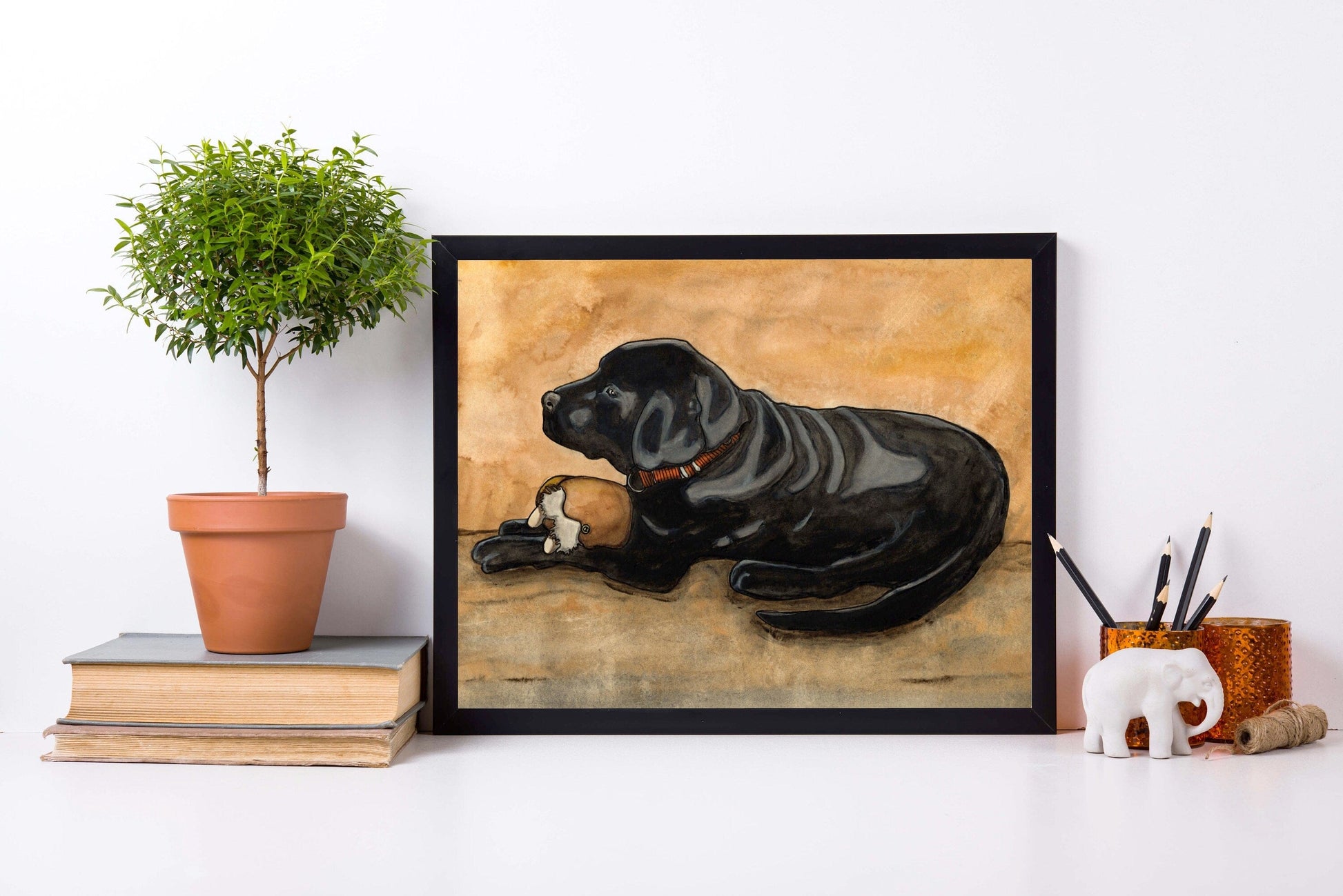PinkPolish Design Art Prints "Dog Toy"  Watercolor Painting: Art Print