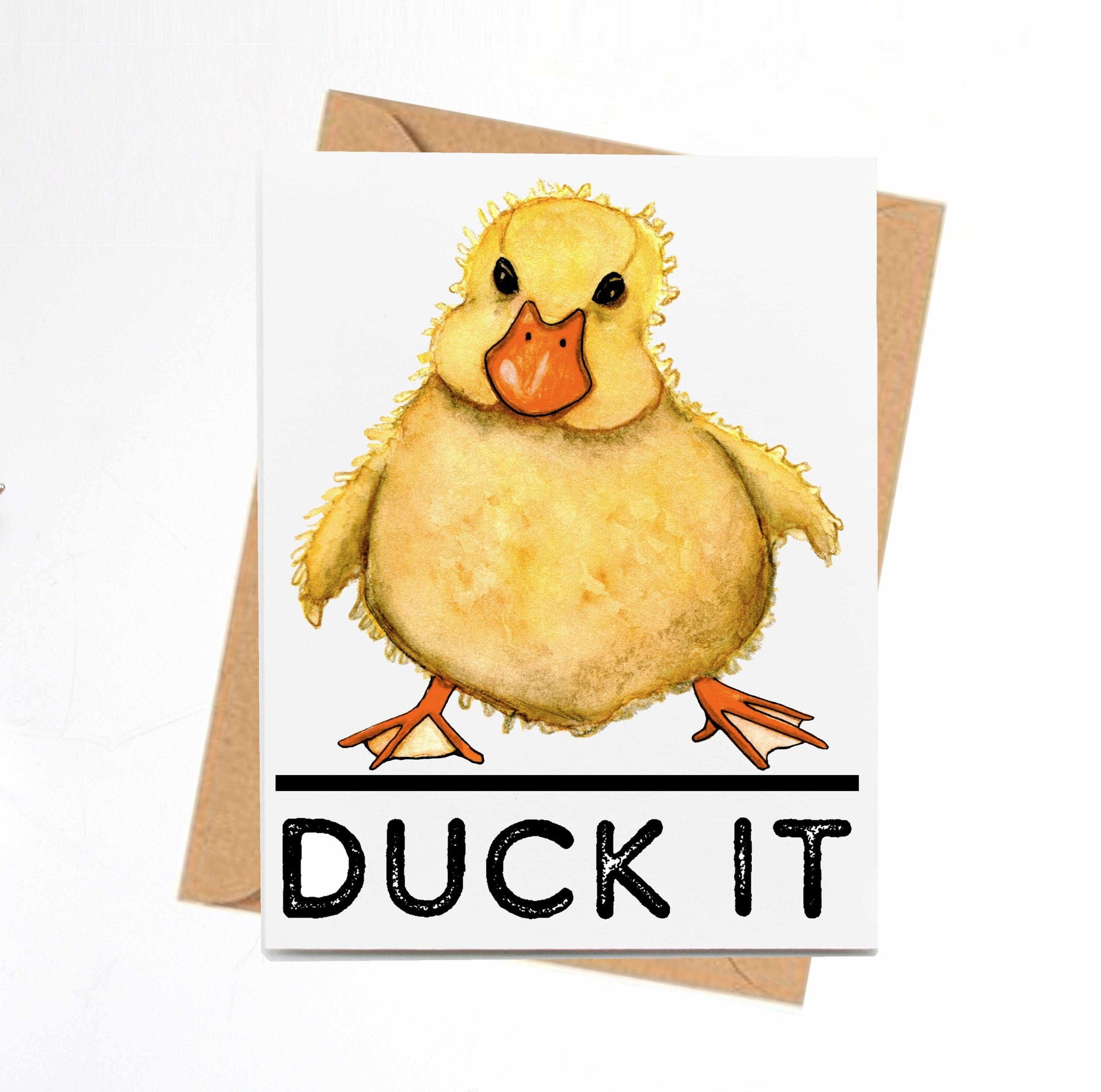 PinkPolish Design Note Cards "Duck It" Handmade Notecard