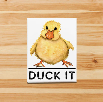 PinkPolish Design Note Cards "Duck It" Handmade Notecard