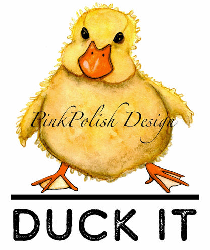 PinkPolish Design Art Prints "Duck It"  Watercolor Painting: Art Print