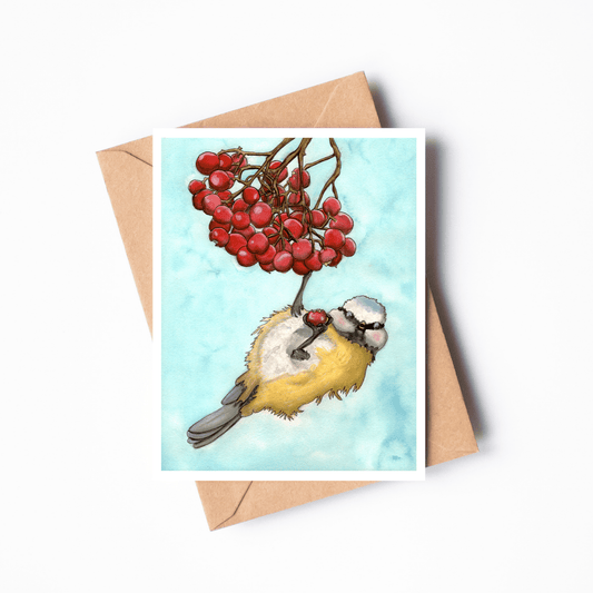 PinkPolish Design Note Cards "Early Bird" Handmade Notecard