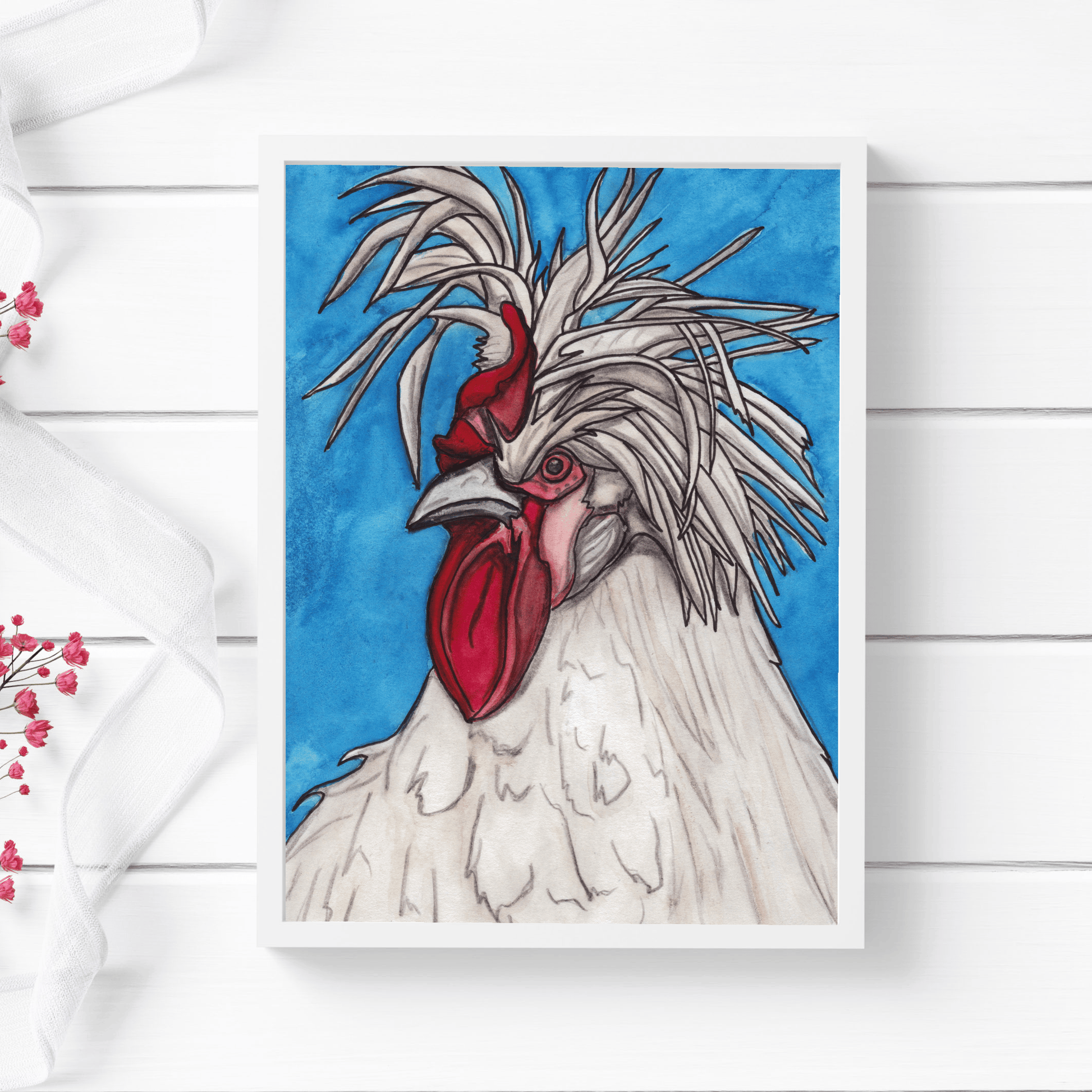 PinkPolish Design Art Prints "Early Riser" Watercolor Painting: Art Print