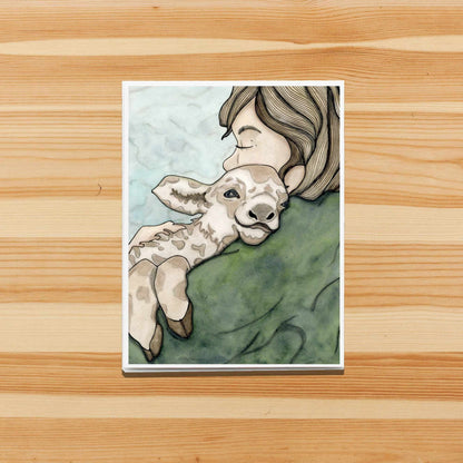 PinkPolish Design Note Cards "Farm Hugs" Handmade Notecard