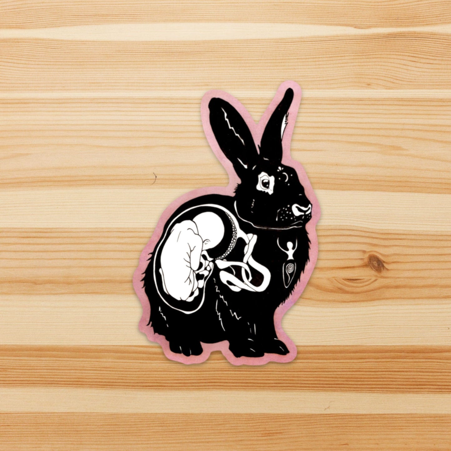 PinkPolish Design Stickers "Fertility Bunny" Vinyl Die Cut Sticker