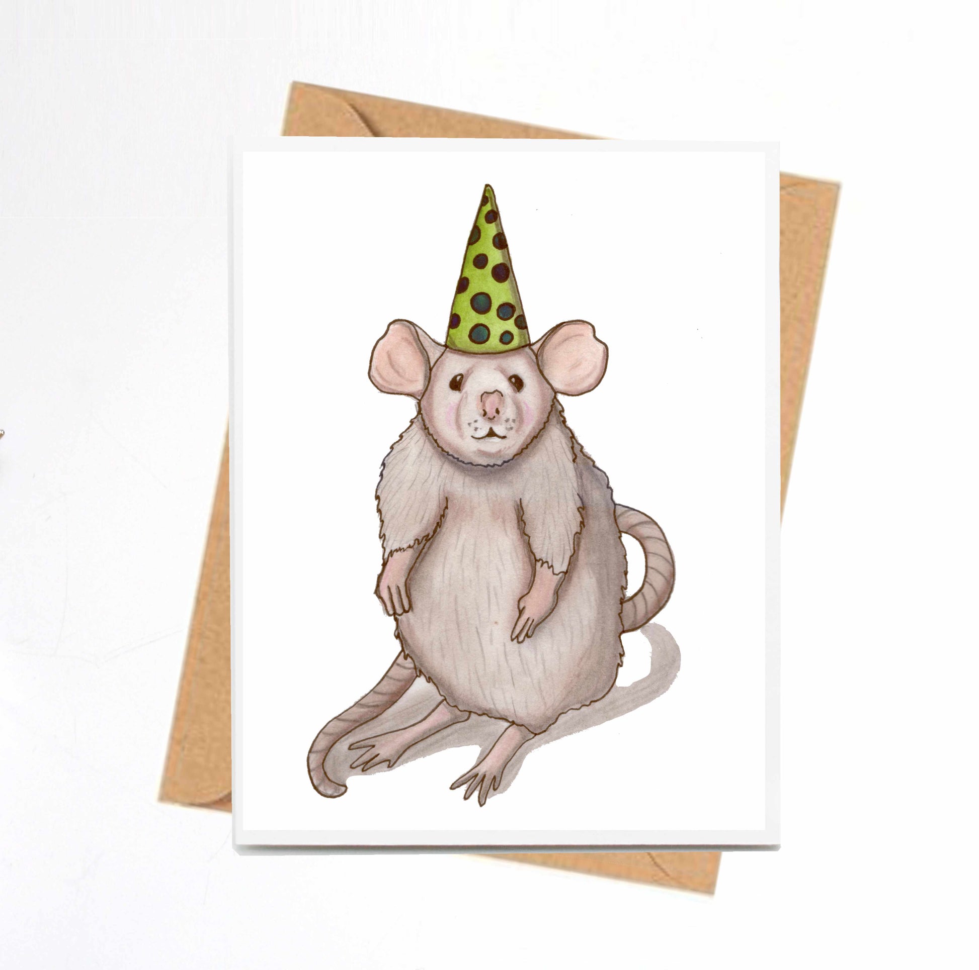 PinkPolish Design Note Cards "Field Mouse Celebration" Handmade Notecard