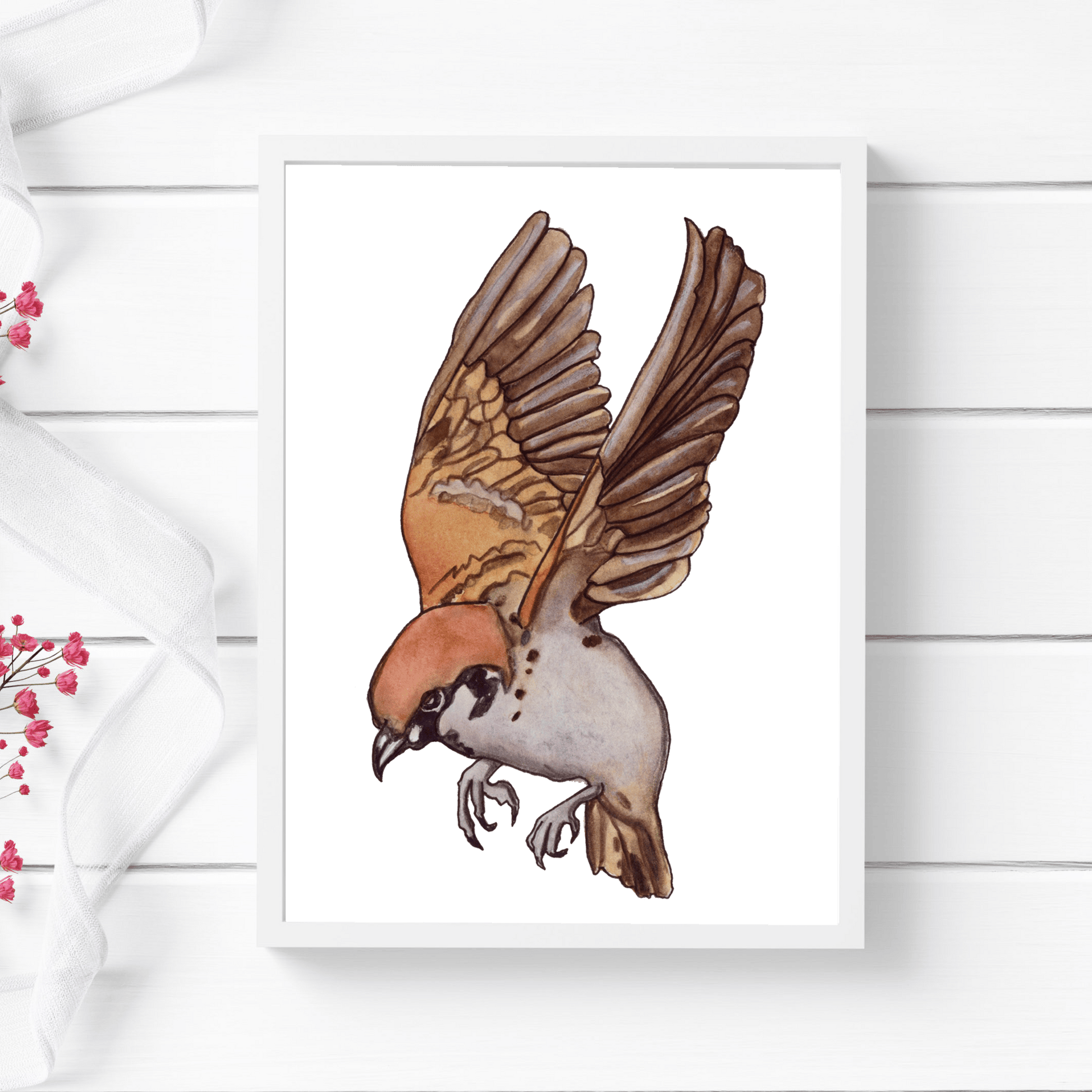 PinkPolish Design Art Prints "Flight"  Watercolor Painting: Art Print