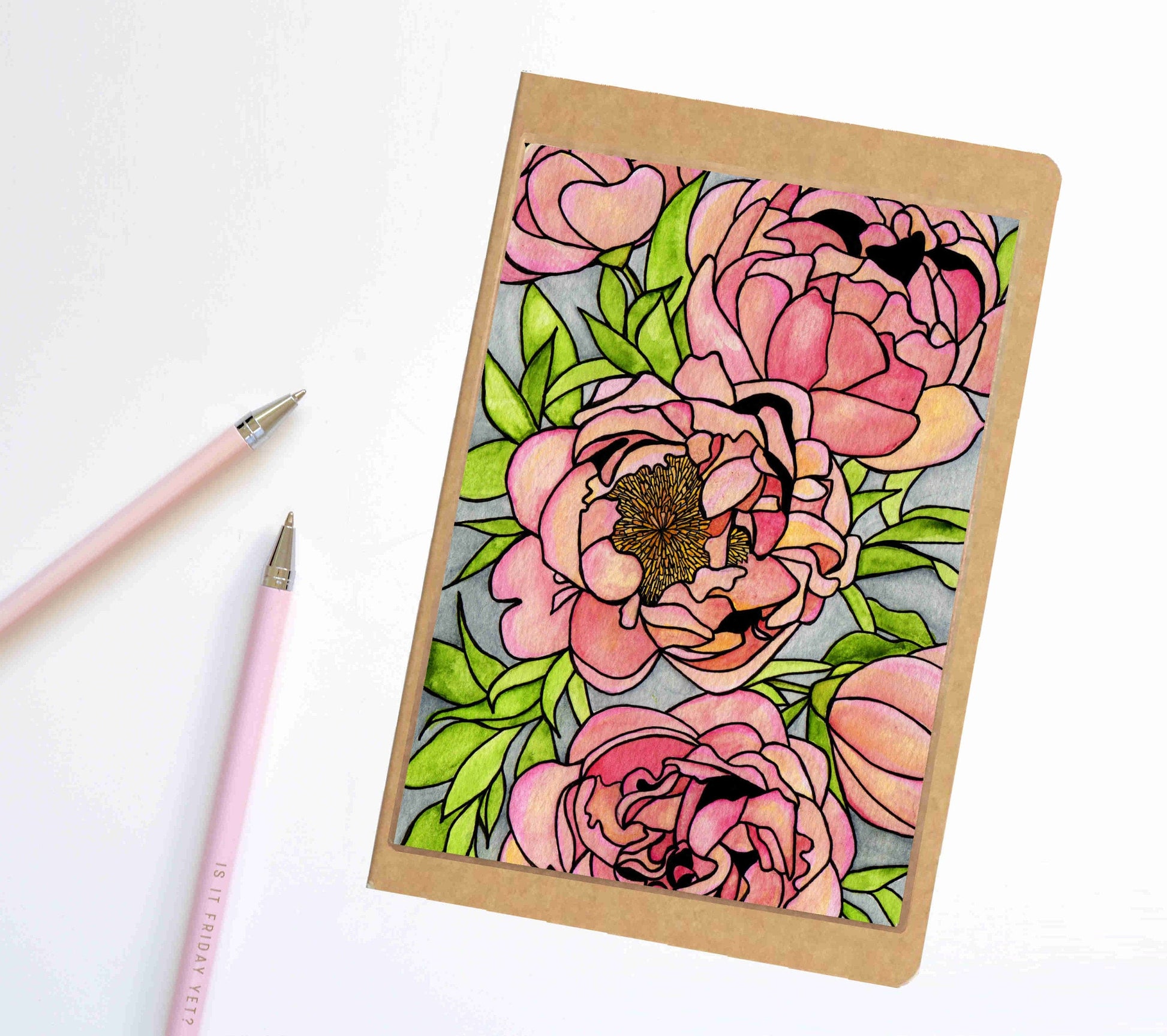 PinkPolish Design Notebook "Floral Carpet" Nature Inspired Notebook / Sketchbook / Journal