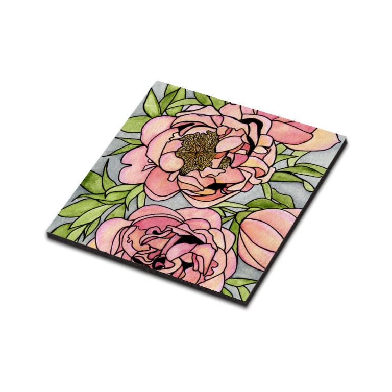 PinkPolish Design Magnets "Floral Carpet" Wood Refrigerator Magnet