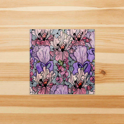 PinkPolish Design Stickers "Floral Repetition" Square Vinyl Sticker