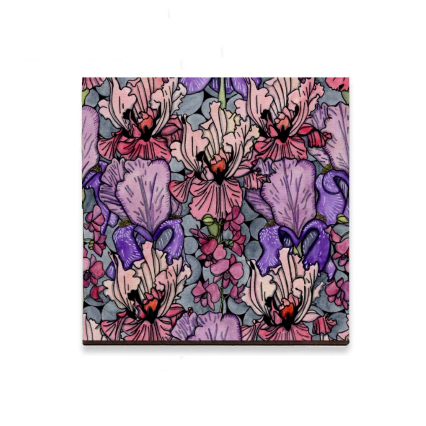 PinkPolish Design Magnets "Floral Repetition" Wood Refrigerator Magnet