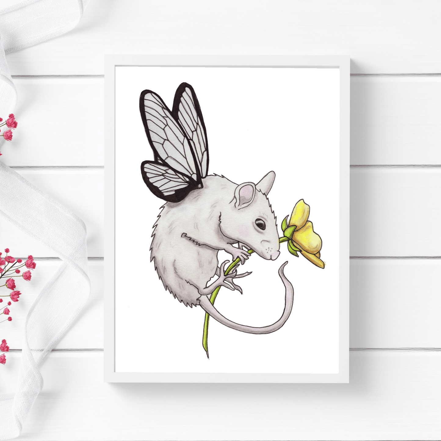 PinkPolish Design Art Prints "Flutter" Watercolor Painting: Art Print