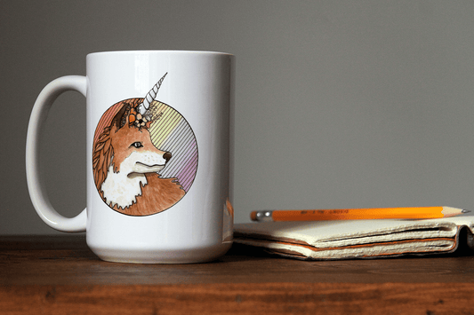 PinkPolish Design Coasters "Foxicorn" 15oz Mug